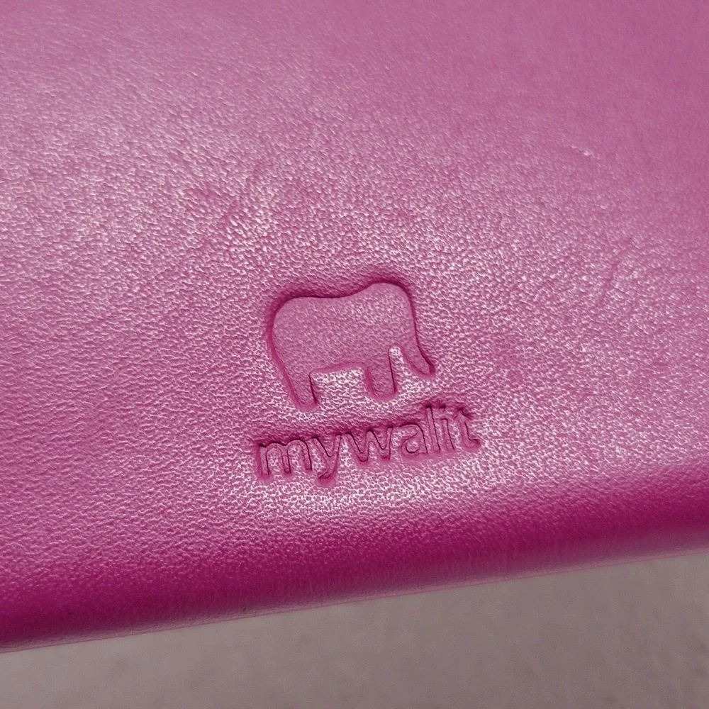 Mywalit Leather Card Sleeve Wallet Purple Orange Red 7.5